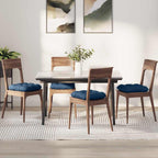 Cojines para asiento 4 pcs Azul 45 x 45 x 12 cm tela