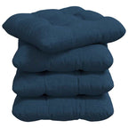 Cojines para asiento 4 pcs Azul 45 x 45 x 12 cm tela