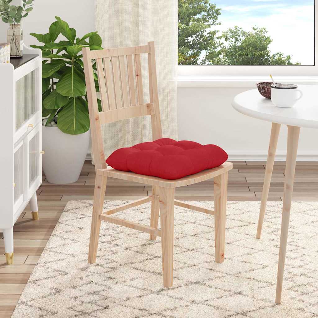 Cojines para asiento 4 pcs Rojo 45 x 45 x 12 cm tela