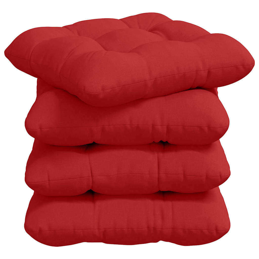 Cojines para asiento 4 pcs Rojo 45 x 45 x 12 cm tela