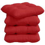 Cojines para asiento 4 pcs Rojo 45 x 45 x 12 cm tela