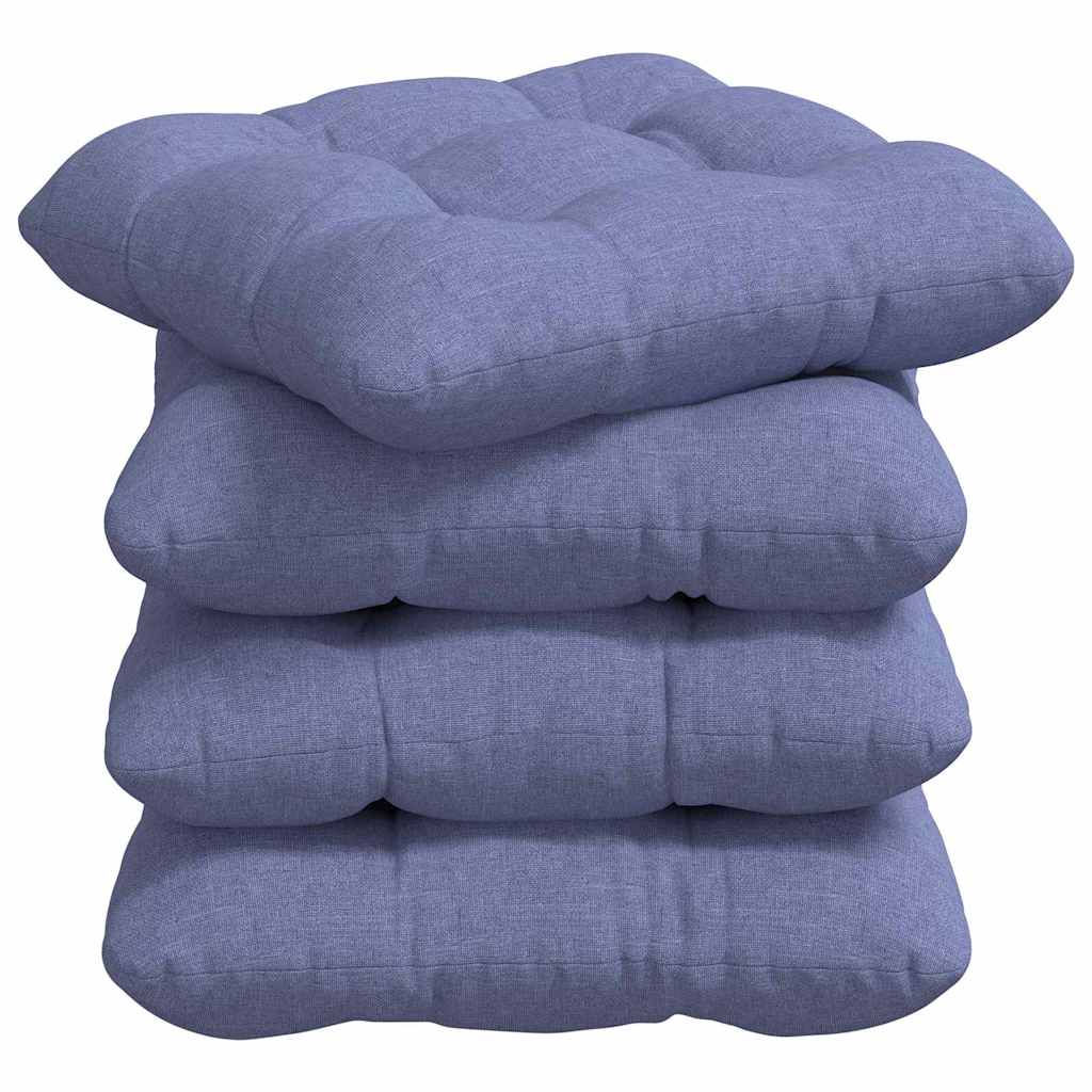 Cojines para asiento 4 pcs Azul jeans 45 x 45 x 12 cm tela