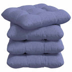 Cojines para asiento 4 pcs Azul jeans 45 x 45 x 12 cm tela