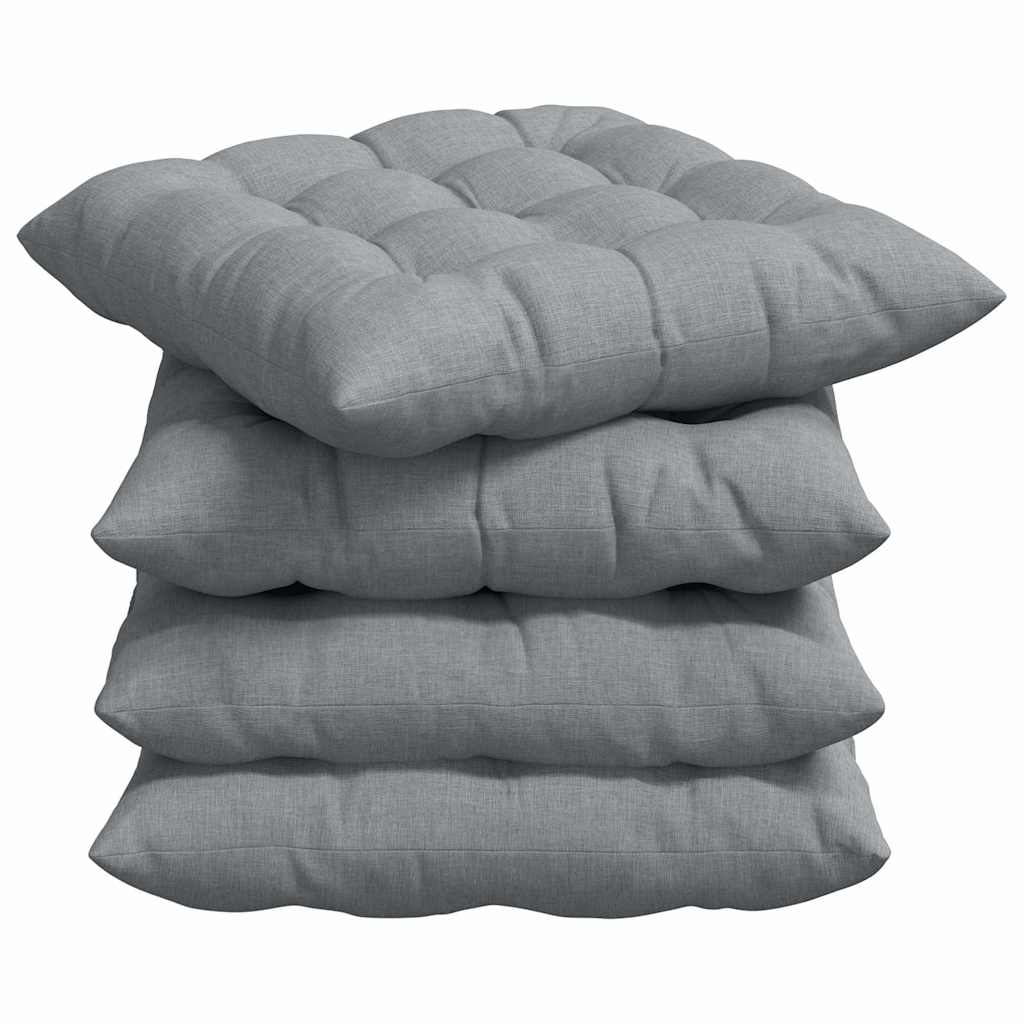 Cojines para asiento 4 pcs Gris Claro 40 x 40 x 6 cm tela