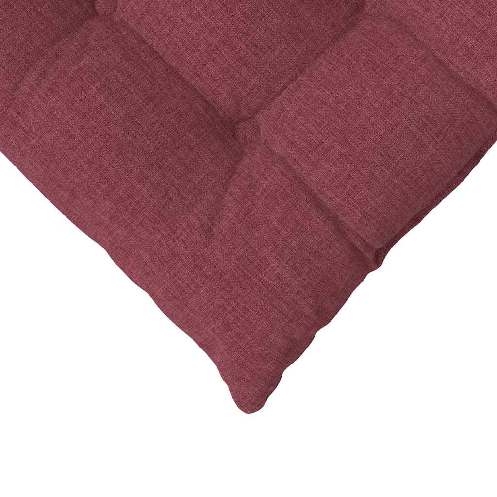 Cojines para asiento 4 pcs Rojo vino 40 x 40 x 6 cm tela