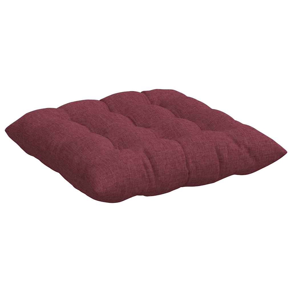 Cojines para asiento 4 pcs Rojo vino 40 x 40 x 6 cm tela