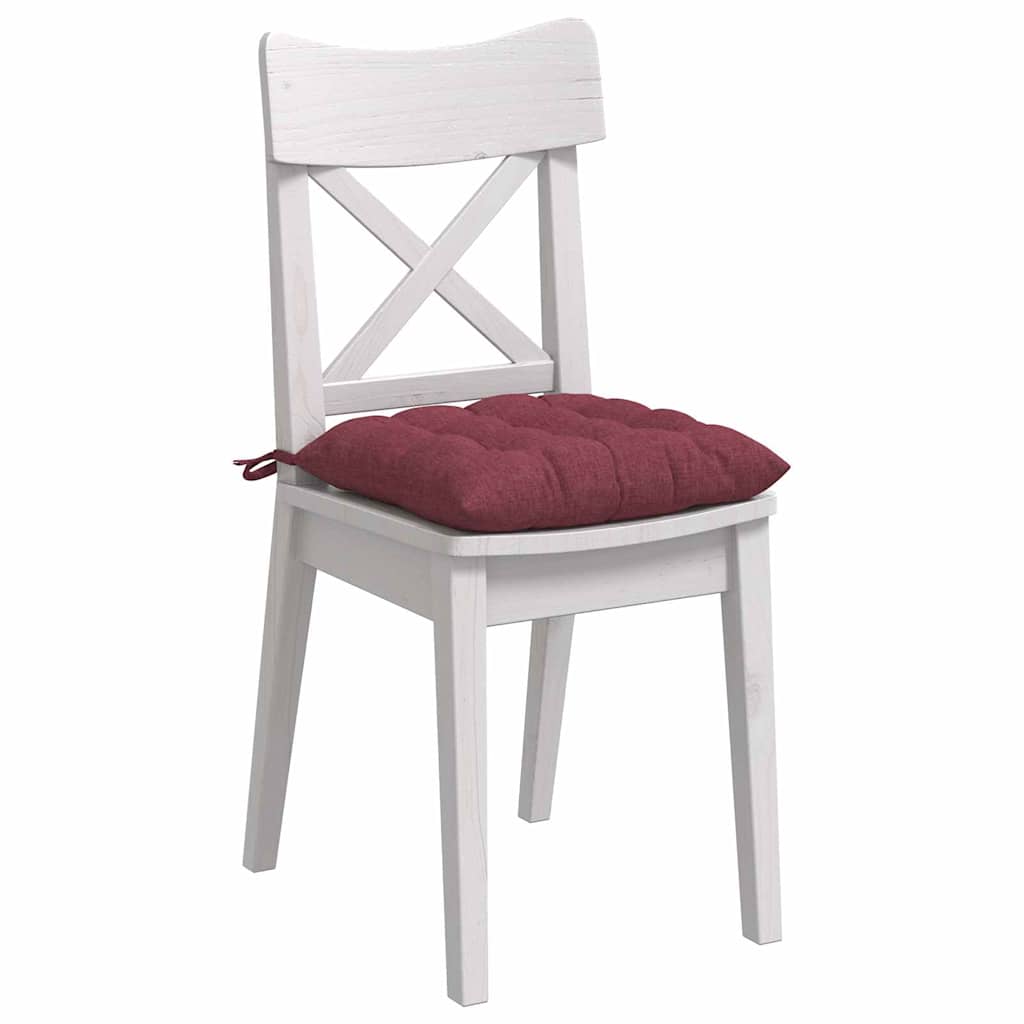 Cojines para asiento 4 pcs Rojo vino 40 x 40 x 6 cm tela