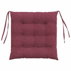 Cojines para asiento 4 pcs Rojo vino 40 x 40 x 6 cm tela