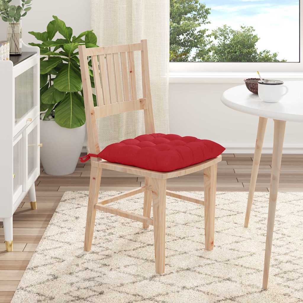 Cojines para asiento 4 pcs Rojo 40 x 40 x 6 cm tela