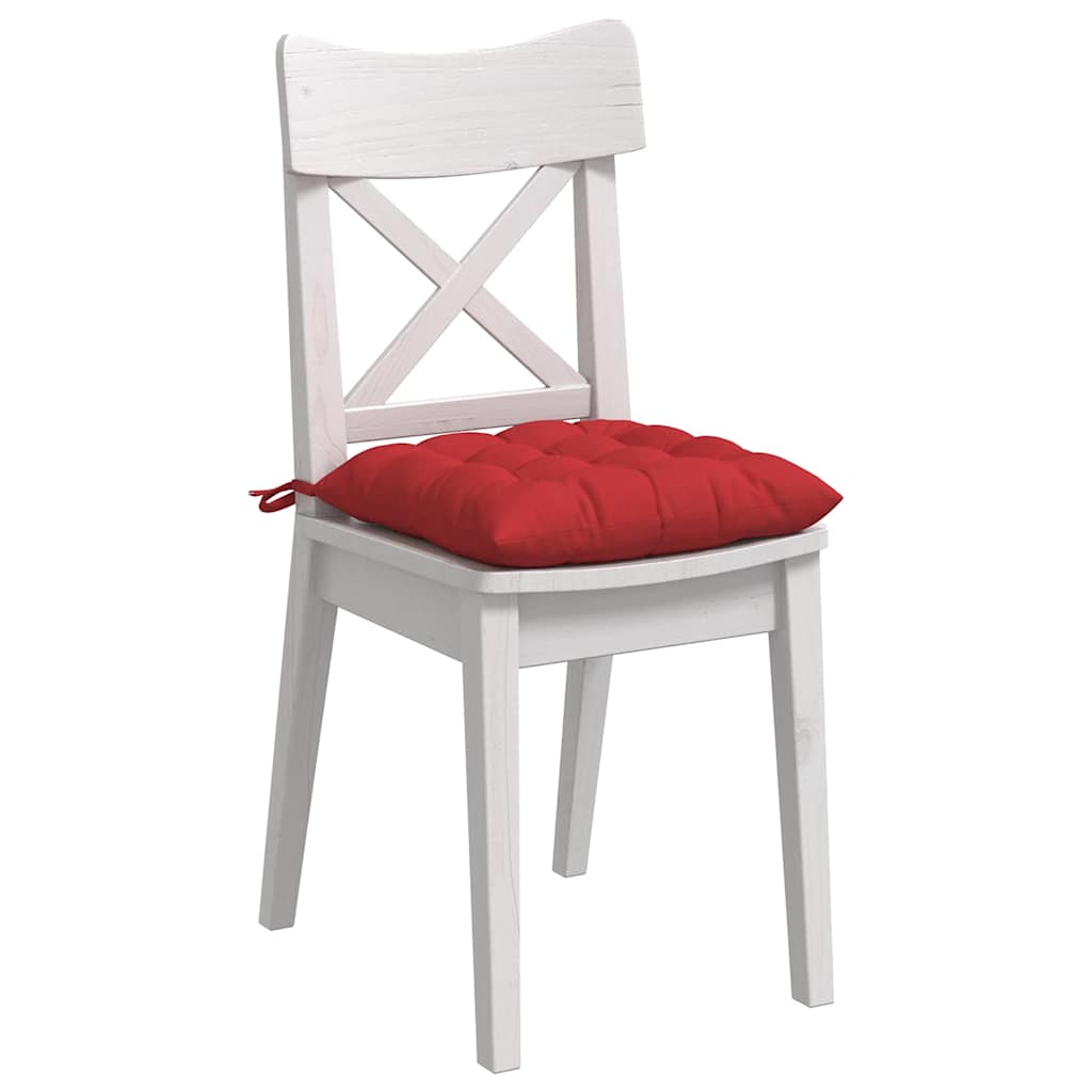 Cojines para asiento 4 pcs Rojo 40 x 40 x 6 cm tela