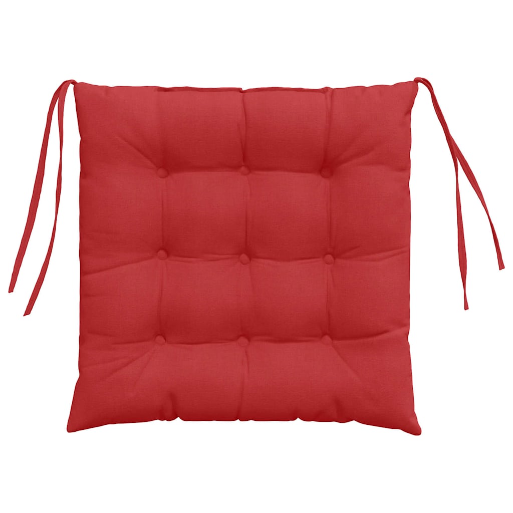 Cojines para asiento 4 pcs Rojo 40 x 40 x 6 cm tela