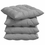 Cojines para asiento 4 pcs Gris Nube 40 x 40 x 6 cm tela