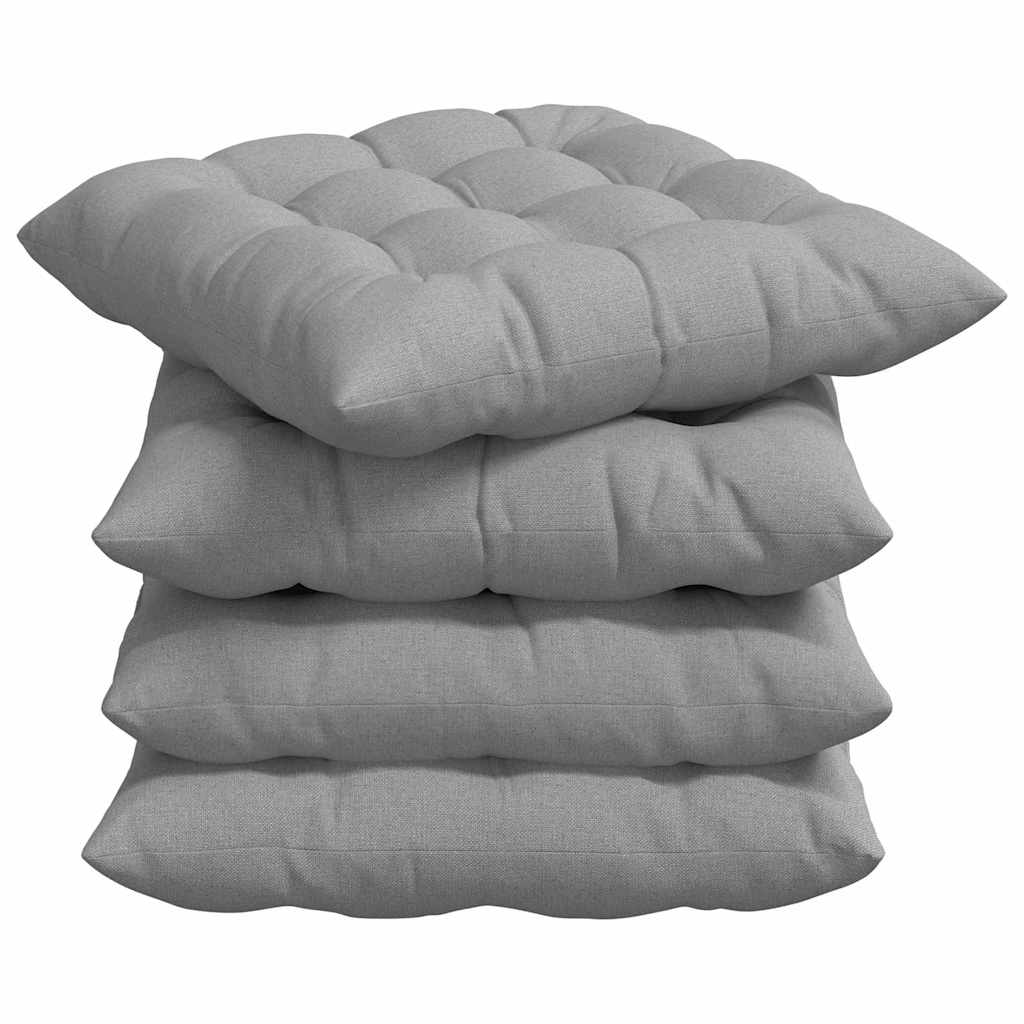 Cojines para asiento 4 pcs Gris Nube 40 x 40 x 6 cm tela