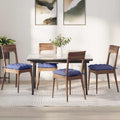 Cojines para asiento 4 pcs Azul jeans 40 x 40 x 6 cm tela