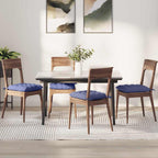 Cojines para asiento 4 pcs Azul jeans 40 x 40 x 6 cm tela
