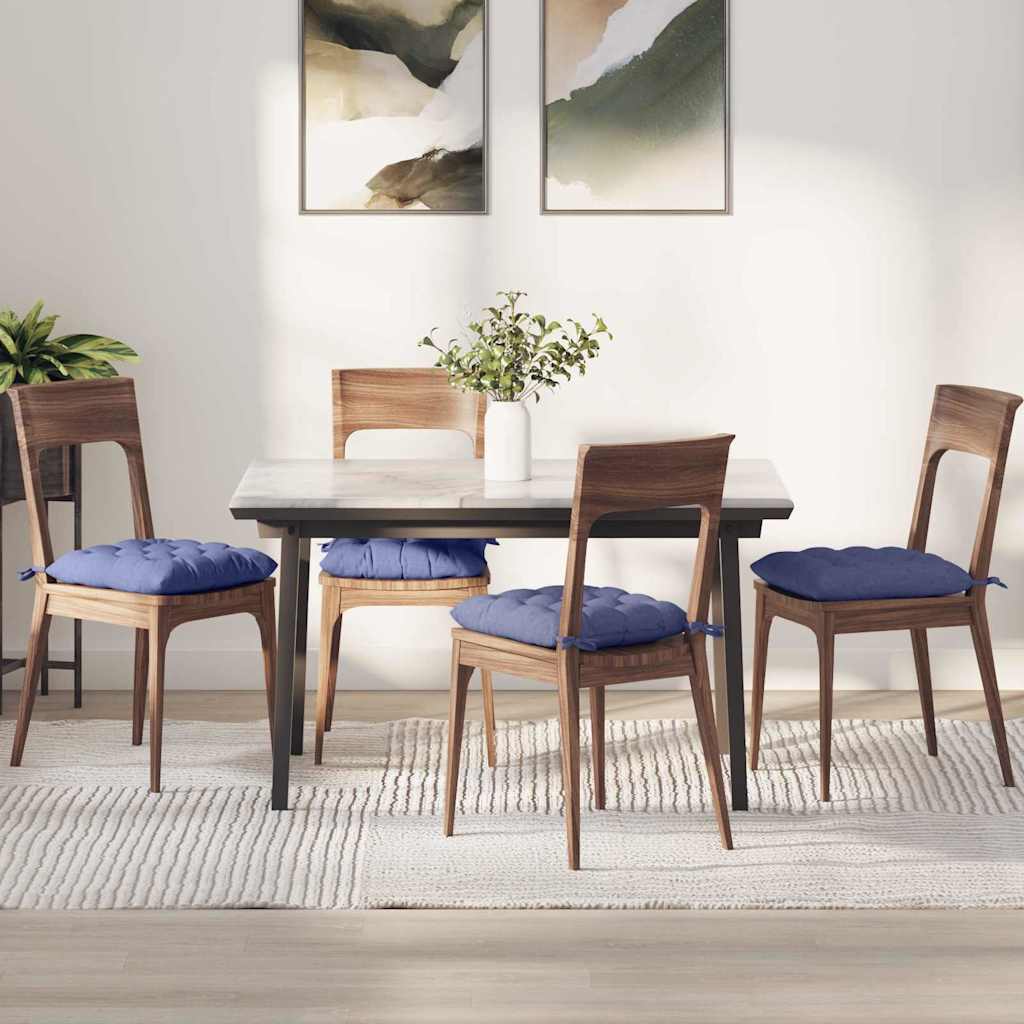 Cojines para asiento 4 pcs Azul jeans 40 x 40 x 6 cm tela
