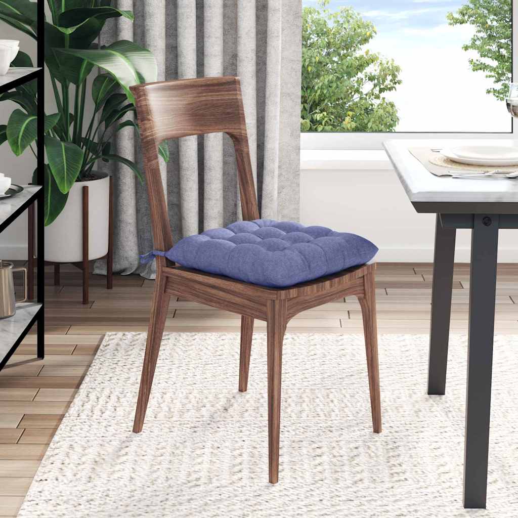 Cojines para asiento 4 pcs Azul jeans 40 x 40 x 6 cm tela