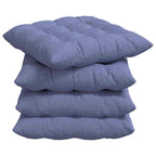 Cojines para asiento 4 pcs Azul jeans 40 x 40 x 6 cm tela