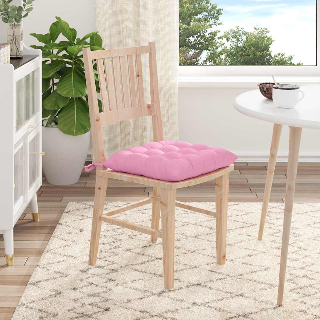Cojines para asiento 4 pcs Rosa 40 x 40 x 6 cm tela