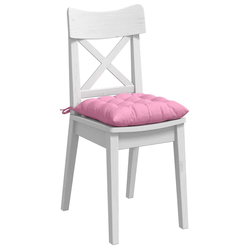 Cojines para asiento 4 pcs Rosa 40 x 40 x 6 cm tela