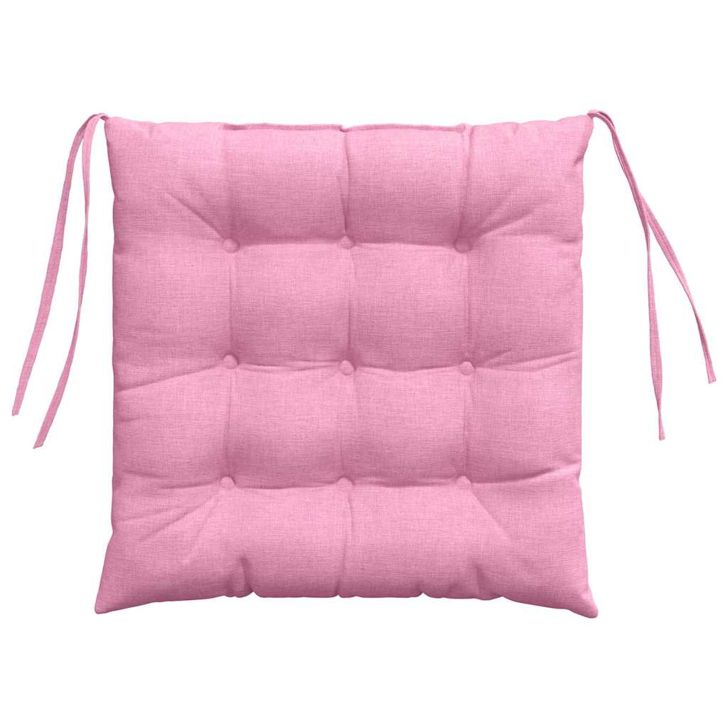 Cojines para asiento 4 pcs Rosa 40 x 40 x 6 cm tela