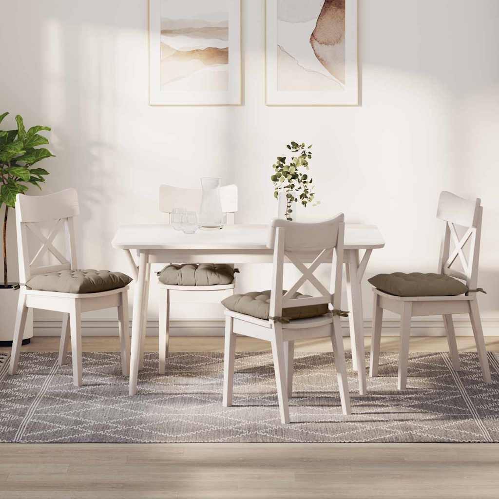Seat Cushions 4 pcs Beige 40 x 40 x 6 cm Microfiber