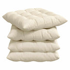 Cojines para asiento 4 pcs Crema 40 x 40 x 6 cm Tela de pana
