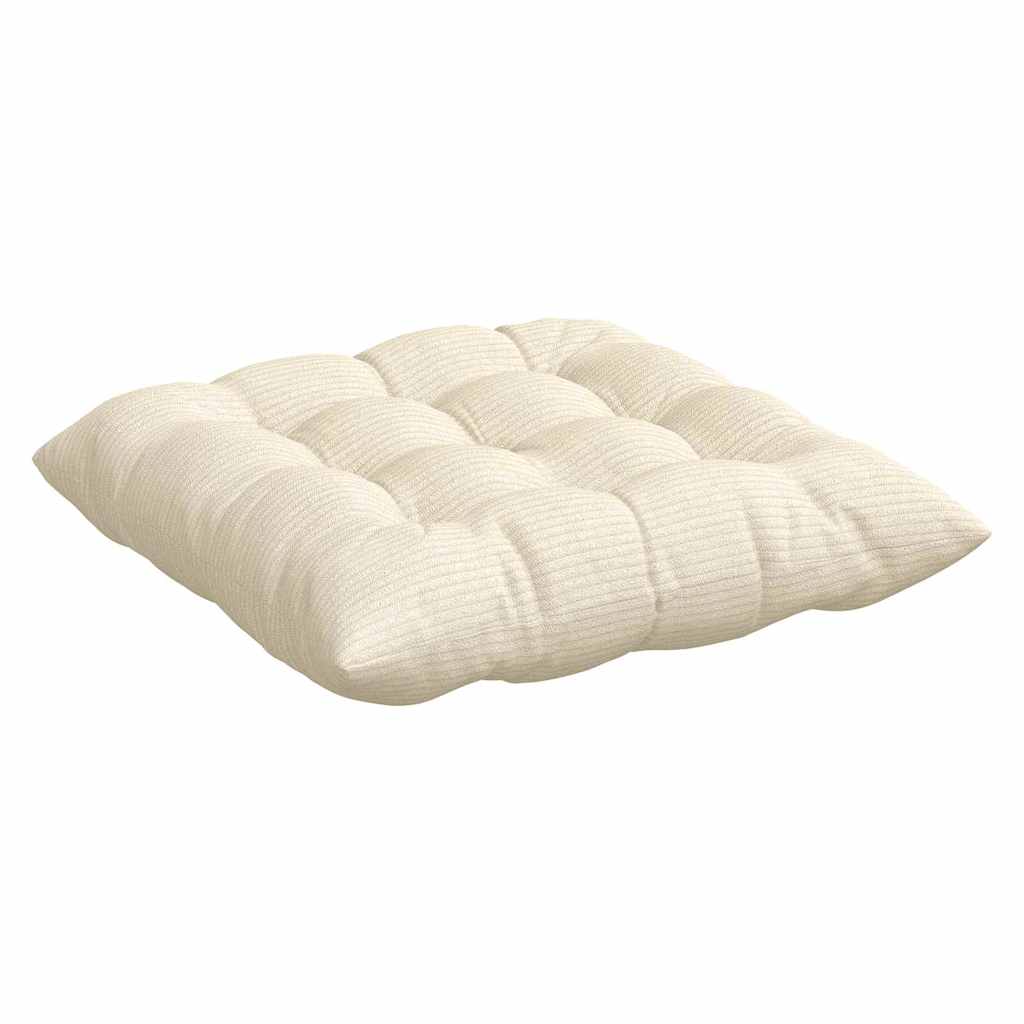 Cojines para asiento 4 pcs Crema 40 x 40 x 6 cm Tela de pana