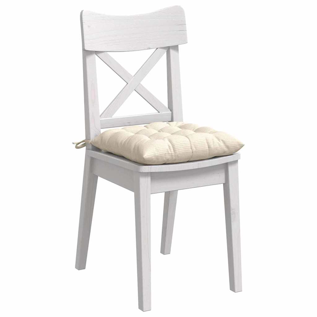 Cojines para asiento 4 pcs Crema 40 x 40 x 6 cm Tela de pana