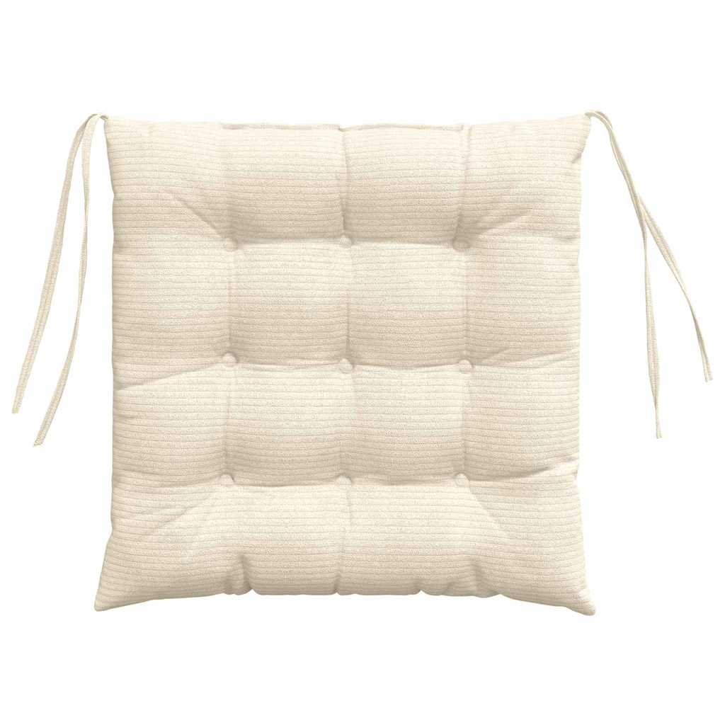 Cojines para asiento 4 pcs Crema 40 x 40 x 6 cm Tela de pana