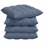 Cojines para asiento 4 pcs Azul 40 x 40 x 6 cm Tela de pana