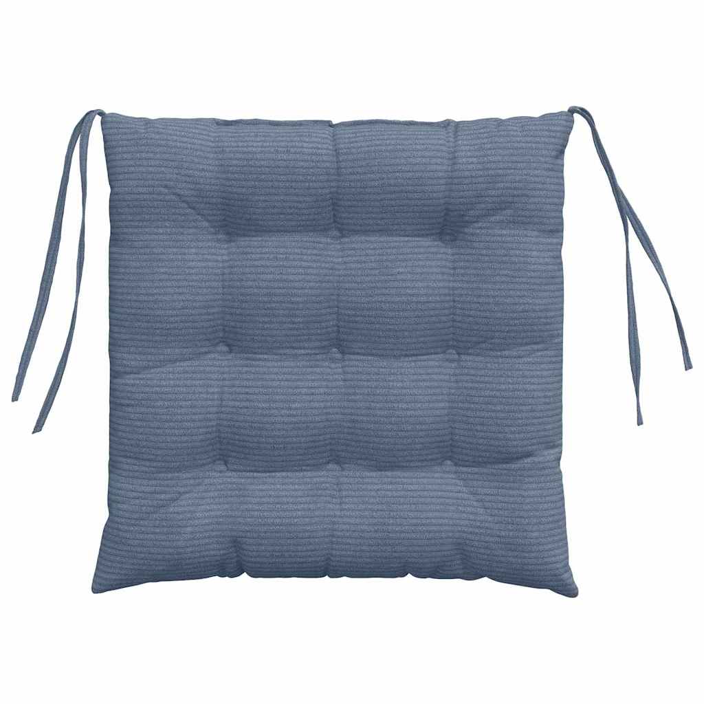 Cojines para asiento 4 pcs Azul 40 x 40 x 6 cm Tela de pana