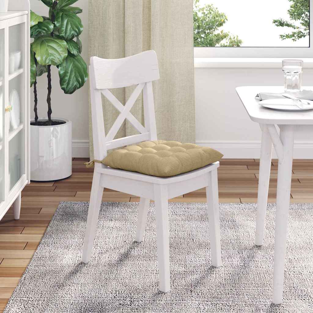 Cojines para asiento 4 pcs Verde grisáceo 40 x 40 x 6 cm
