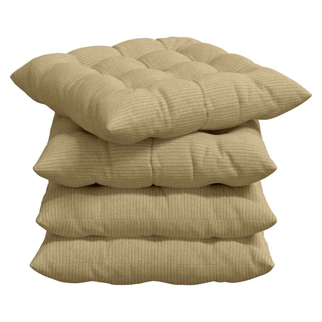 Cojines para asiento 4 pcs Verde grisáceo 40 x 40 x 6 cm