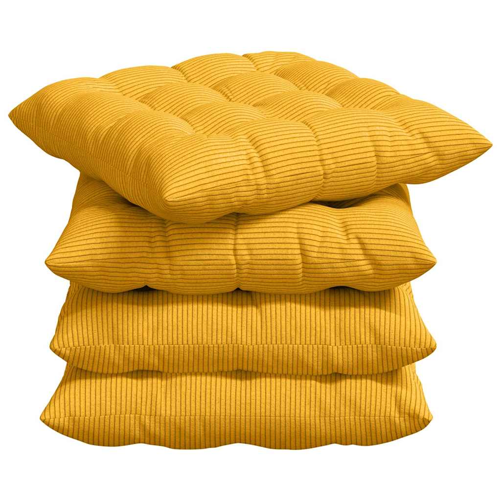 Cojines para asiento 4 pcs Amarillo Claro 40 x 40 x 6 cm