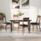 Cojines para asiento 4 pcs Negro 40 x 40 x 3 cm tela