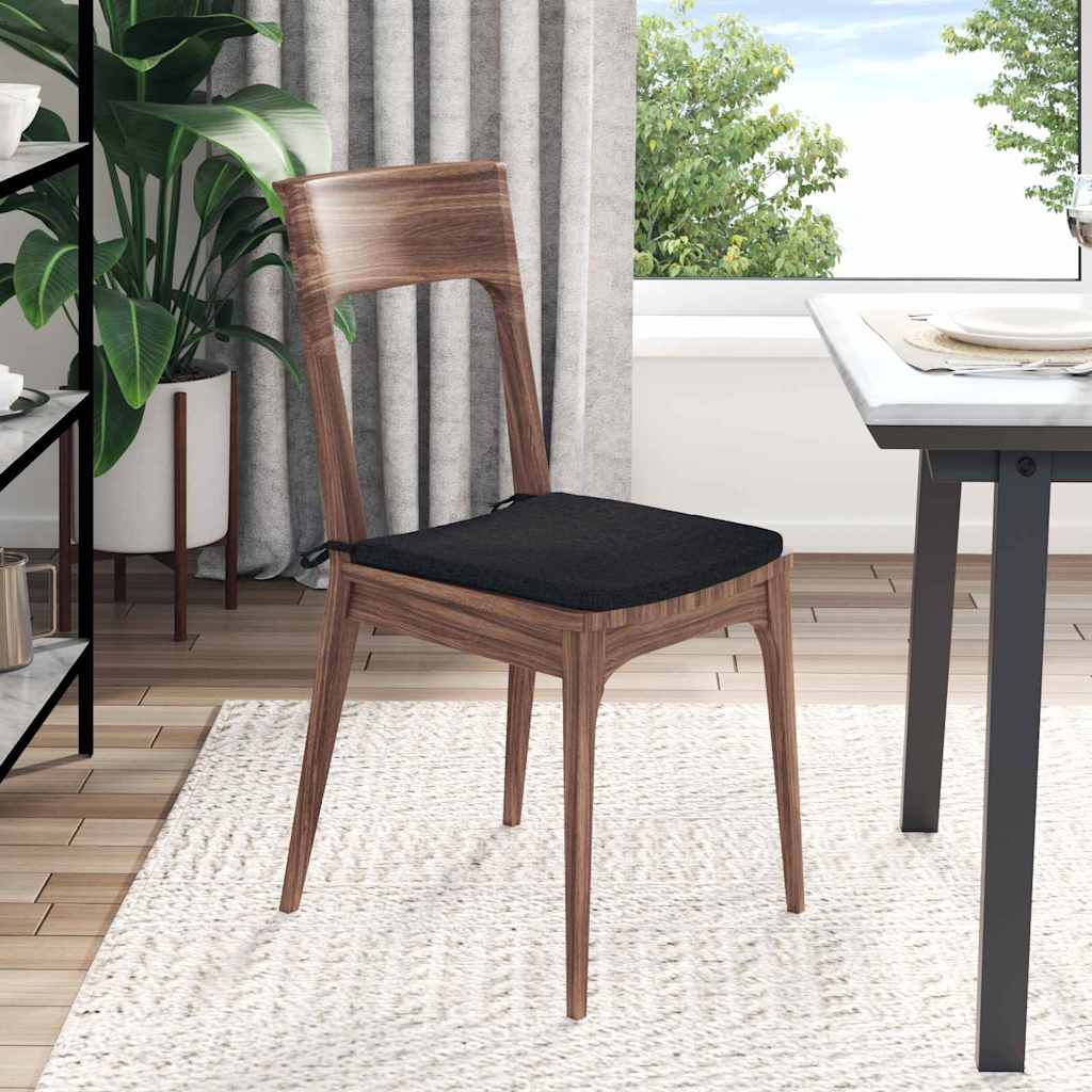 Cojines para asiento 4 pcs Negro 40 x 40 x 3 cm tela