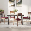 Cojines para asiento 4 pcs Rojo vino 40 x 40 x 3 cm tela