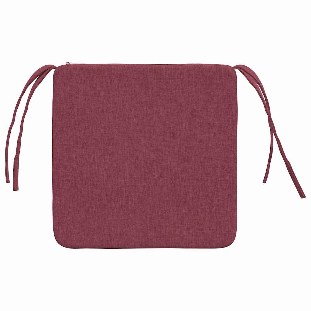 Cojines para asiento 4 pcs Rojo vino 40 x 40 x 3 cm tela