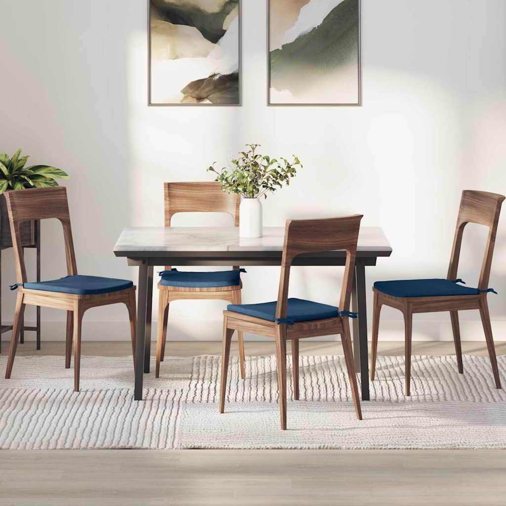 Cojines para asiento 4 pcs Azul 40 x 40 x 3 cm tela