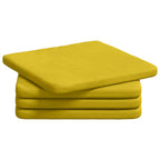 Cojines para asiento 4 pcs Amarillo 40 x 40 x 3 cm Terciopelo