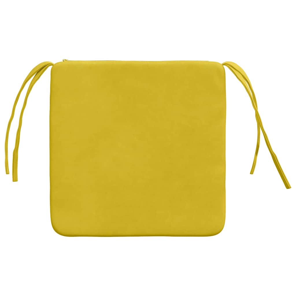 Cojines para asiento 4 pcs Amarillo 40 x 40 x 3 cm Terciopelo