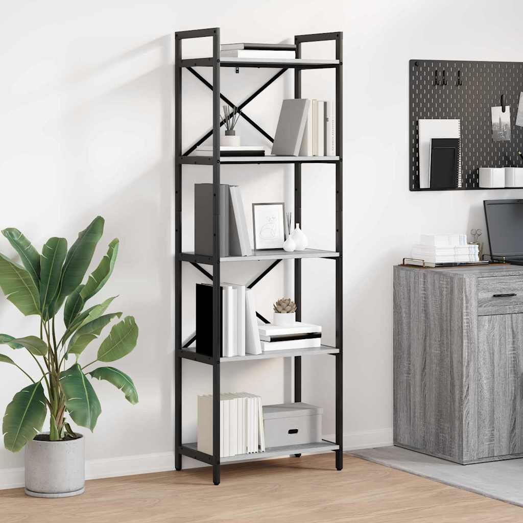 Sonoma Grey Bookcase 56 x 34 x 133.5 cm