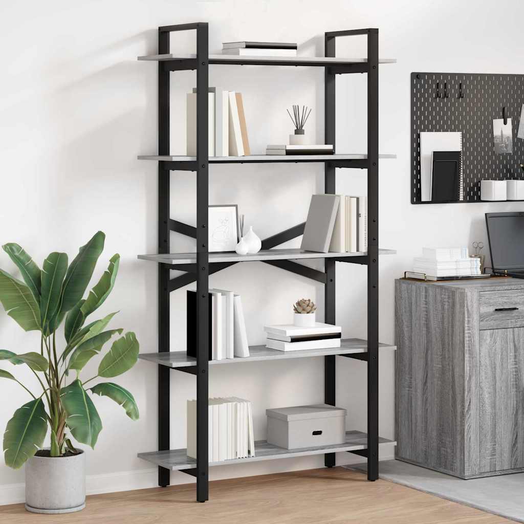 Estante de libros Gris Sonoma 100 x 33,5 x 102 cm