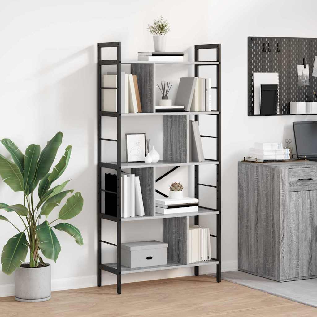 Sonoma Grey Bookcase 75 x 30 x 123.5 cm