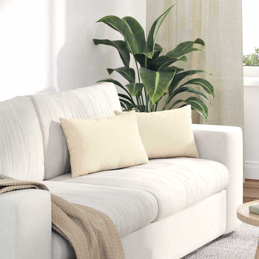 Sofa Cushions 2 pcs Light Yellow 120 x 40 cm Corduroy Fabric