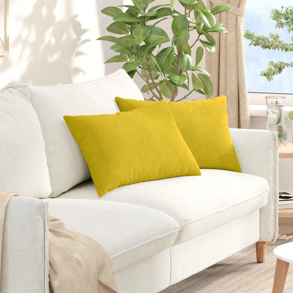 Sofa Cushions 2 pcs Yellow 120 x 40 cm Corduroy Fabric