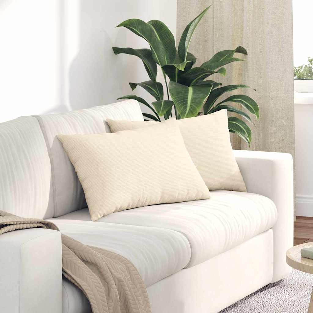 Sofa Cushions 2 pcs Light Yellow 120 x 40 cm Corduroy Fabric