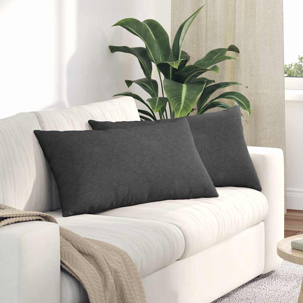 Sofa Cushions 2 pcs Light Yellow 120 x 40 cm Corduroy Fabric