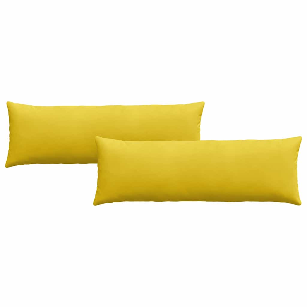 Cojines de sofá 2 pcs Amarillo 120 x 40 cm Tela de pana